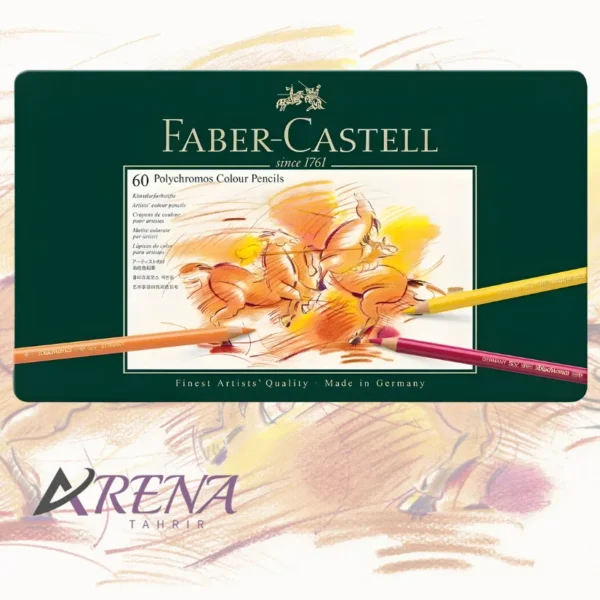 مداد رنگی 60 رنگ فابر-کاستل Polychromos جعبه فلزی