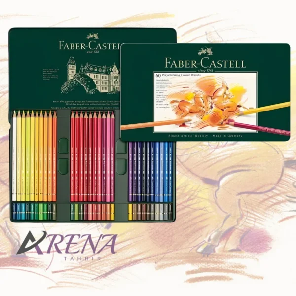 مداد رنگی 60 رنگ فابر-کاستل Polychromos جعبه فلزی