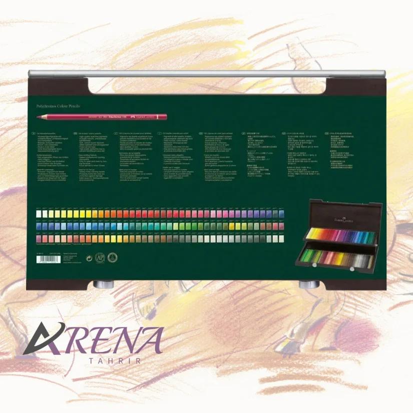 مداد رنگی 120 رنگ فابر-کاستل Polychromos جعبه چوبی