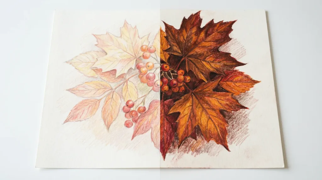 ترکیب رنگ با مداد رنگی